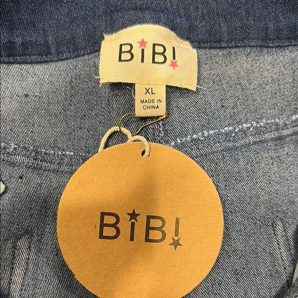 BiBi Blue and Pink Flare Wide Leg Jeans - Picture 3 of 4